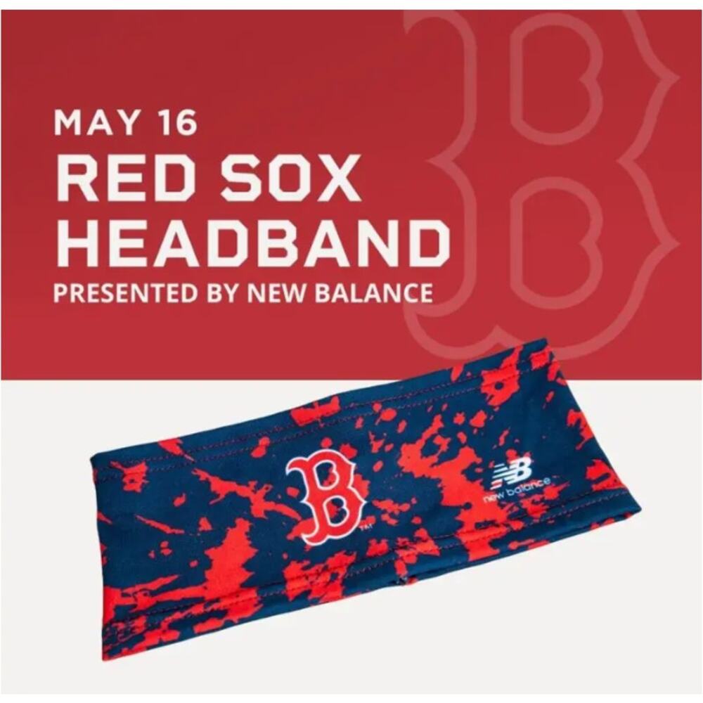 Boston Red Sox New Balance Headband Fenway SGA 5/16/22 Stadium Giveaway Navy Red - Picture 3 of 11